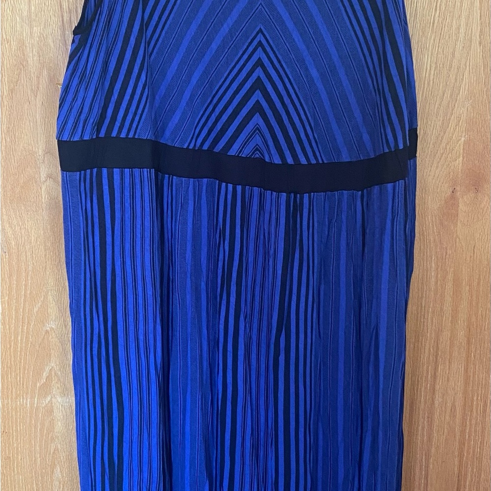 Daisy Fuentes Purple & Black Striped Maxi Dress